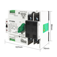 Interrupteur de transfert automatique double alimentation ATS 110V/220V 63A/100A, interrupteur métallique industriel électrique 50/60Hz PC