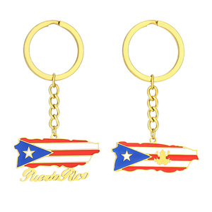 Retro Art Puerto Rico Mapa Bandera Llavero Decorativo Estilo Nacional <span class=keywords><strong>Joker</strong></span> para Hombres Mujeres Accesorios de Acero de Titanio de Moda - Product Image 5