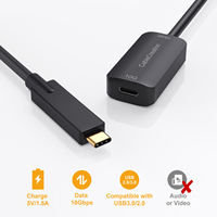 Kabel Ekstensi USB 3.1 10Gbps Tipe-C Berkualitas Tinggi Berlapis Emas Male to Female dengan Pelindung Kepang dan Selubung TPE untuk Headset VR Printer