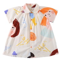 Ensemble robe et chemise à manches courtes en coton à motif de dessin animé décontracté pour garçons et bébés filles, pour tenues frère-sœur
