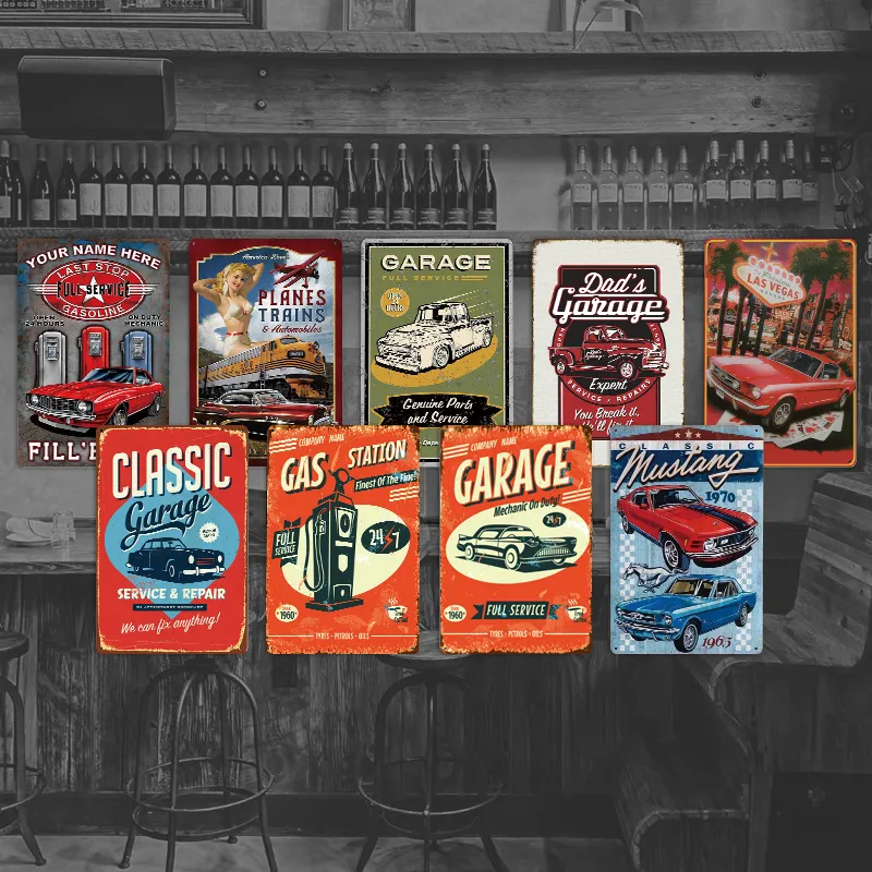 Factory Price 20*30CM Embossed Wholesale Metal Signs Retro Vintage Metal Garage Signs