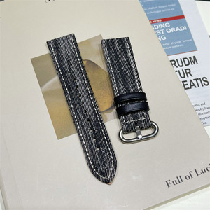 Bracelet de <span class=keywords><strong>montre</strong></span> personnalisé en usine Lionorm pour Huawei/Xiaomi/Samsung Bracelet de <span class=keywords><strong>montre</strong></span> actif 20mm Bracelet de <span class=keywords><strong>montre</strong></span> en <span class=keywords><strong>tissu</strong></span> Denim lavé teint par cravate - Product Image 6