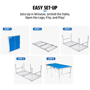 <span class=keywords><strong>Table</strong></span> de <span class=keywords><strong>ping</strong></span>-<span class=keywords><strong>pong</strong></span> mini pliable en MDF bleu, amovible, pour enfants, vente en gros ODM/OEM - Product Image 3