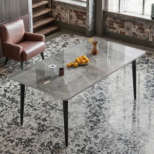 طاولة طعام بتصميم عصري للاستخدام المنزلي، مناسبة للشقق الصغيرة، فاخرة وخفيفة، مستطيلة الشكل، لامعة وعالية الجودة، قابلة للطي مع مجموعة كراسي - Product Image 5