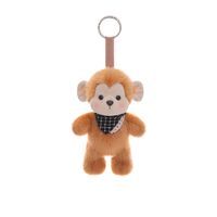 Porte-clés en peluche agneau blanc avec écharpe, breloque de sac en peluche douce, pendentif adapté aux enfants pour la décoration de sac à dos, vente en gros