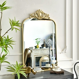 Miroir mural en métal doré à motif floral, décoration rustique et écologique pour le salon - Product Image 4