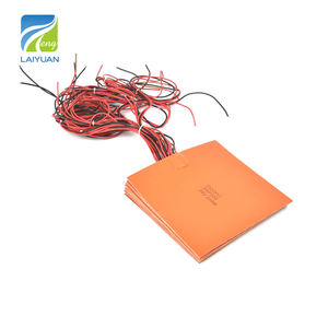 लाइयुआन 24v 200w 200*200 मिमी 3 मीटर चिपकने वाला लचीला सिलिकॉन रबर हीटर पैड हीटर ntc 100k के साथ - Product Image 3