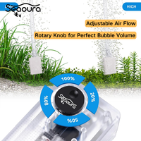 Pompe à air silencieuse Seaoura SR-201 pour aquarium, 0,014 MPa, bulleur d'oxygène réglable, aérateur à sortie unique pour petits et moyens aquariums