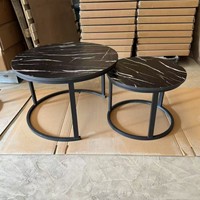 Ensemble de table d'appoint de canapé en fer MDF de couleur personnalisée moderne, écologique et durable pour la maison et le salon