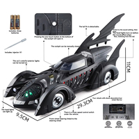 Modèle de voiture miniature QY 1:24 sous licence, modèle de voiture en alliage Batman 1995, simulation avec effets sonores et lumineux, modèle de voiture en métal de collection
