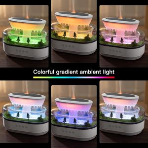 Ultrasonic Essential <b>Oil</b> <b>Diffuser</b> Rain Effect Aroma <b>Diffuser</b> with Colorful LED Ambient Light - Product Image 2