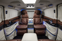 Kit de conversion intérieure de luxe avec sièges d'aviation VIP, cloison et plafond étoilé pour Mercedes Classe V Vito W447