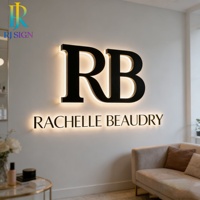 Enseigne LED personnalisée avec logo et lettres, panneau publicitaire lumineux pour entreprise, bureau, ou mur d'entreprise