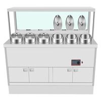 Table chauffante pour aliments chauds en acier inoxydable, station de service pour buffet
