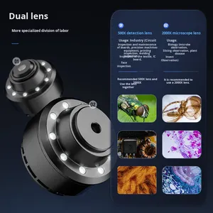 Microscope biologique à double objectif 315wifi <span class=keywords><strong>2000X</strong></span> à fort grossissement, loupe numérique pour téléphone portable <span class=keywords><strong>USB</strong></span>/WiFi - Product Image 3