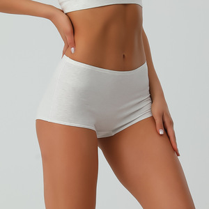 Braguitas bóxer de algodón de cintura alta para <span class=keywords><strong>mujer</strong></span> de talla grande, estilo americano, con efecto <span class=keywords><strong>levanta</strong></span> glúteos, pantalones de seguridad de verano, bragas de ángulo plano con control de abdomen - Product Image 1