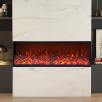 Cheminées électriques encastrées avec flammes simulées LED, idéales pour la décoration intérieure des villas, appartements et espaces commerciaux.