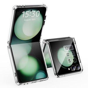 Funda Transparente Rígida de PC para Teléfono <span class=keywords><strong>Samsung</strong></span> Galaxy Z <span class=keywords><strong>Flip</strong></span> 7 4 3 ZFlip7 Flip6 Flip5, Carcasa Ultra Transparente Antigolpes con Parachoques de TPU - Product Image 1