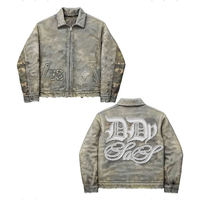 Veste en coton avec logo brodé en sergé de coton sur toile vintage pour hommes