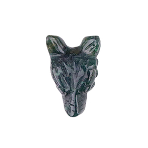 Neu Eingetroffen: Ausgefallene Jaspis-Edelstein-Handgravuren, Polierte Heilsteine, Wolfskopf-Ornament zur Heimdekoration - Product Image 1