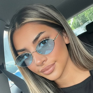 2026 Fashion Retro Women Oval <strong>Pink</strong> Sunglasses Vintage Cat Eye Metal UV400 Outdoor Hip Hop <strong>Party</strong> Sun <strong>Glasses</strong> - Product Image 4