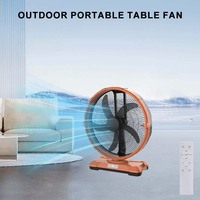 Ventilateur de table portable d'extérieur de 18 pouces avec vent puissant, ventilateur de bureau rechargeable à piles pour le camping et le bureau à domicile