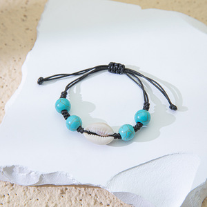 Pulsera de <span class=keywords><strong>la</strong></span> <span class=keywords><strong>Amistad</strong></span> con Cuentas de Turquesa Estilo Oceánico Europeo <span class=keywords><strong>y</strong></span> Americano 2023 - Decorada con Cuentas, Trenzada <span class=keywords><strong>y</strong></span> Conchas - Product Image 3