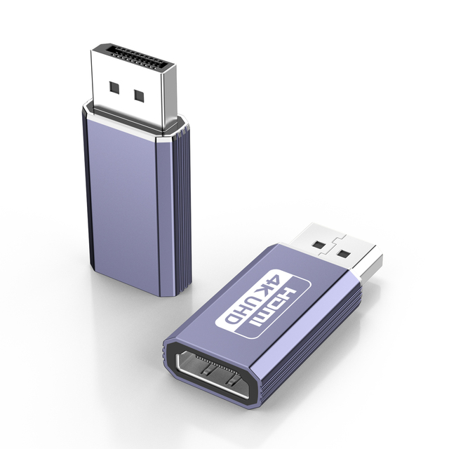 DP to HDMI Adapter Male to Female, 4K 60hz UHD/1080P DP to HDMI Converter for Computer/Laptop/TV, Plug-and-Play HD Video Adapter