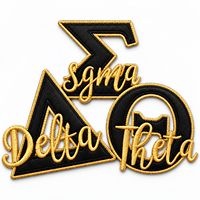 Patch en résine thermocollant personnalisé avec lettre grecque Delta, broderie machine, éco-responsable, pour sororité grecque, en jean