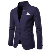 M~ XXL chinesischer Stil Herren Slim Fit Blazer Herren Designer Übergröße modisch Blazer Tunika Mann lässig männlich Anzug Jacke Sängerkostüm