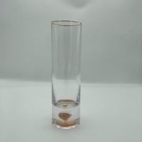 Gobelet en verre contemporain, 18 cm de haut, 5 cm de diamètre, à paroi simple, compatible lave-vaisselle et micro-ondes, idéal pour les hôtels et les cadeaux.