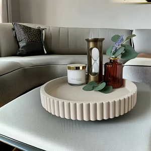 Plateau Rond Décoratif <span class=keywords><strong>en</strong></span> <span class=keywords><strong>Bois</strong></span> pour <span class=keywords><strong>Table</strong></span> Basse, Plateau Centre <span class=keywords><strong>de</strong></span> <span class=keywords><strong>Table</strong></span> Décoration d'Intérieur - Product Image 2