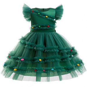 Robe Tutu de Noël pour Filles, Design Populaire, Vert, Élégante, Robe de Bal Arbre de Noël, Robes de Cérémonie - Product Image 2