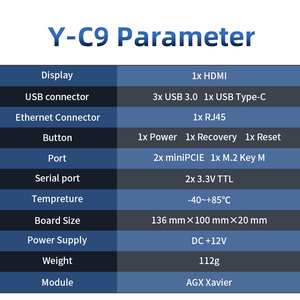 บอร์ด Y-C9 AGX Xavier 32GB 750 TOPS INT8 บอร์ดพัฒนา AI สำหรับการเรียนรู้เชิงลึก สำหรับหุ่นยนต์อัจฉริยะ Y-C9 AI Develop - Product Image 6