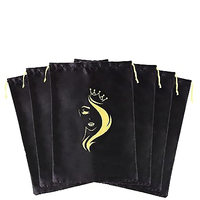 Stockage de perruques Sacs de perruque en satin de soie avec emballage de cintre Extensions de cheveux et perruques et faisceaux pour salon à domicile