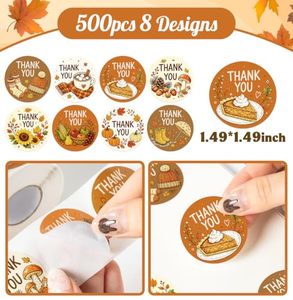 Round Paper Adhesive <b>Stickers</b> Thank You Labels For Gift Box Coffee Cup Food Container Eco-Friendly Craft Use - Product Image 5