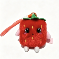 Schattig vierkant oranje pluche squishy speelgoed traagschuim fidget stress verlichter sleutelhanger pluizig fruit hanger kindercadeau groothandel