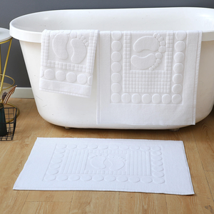 Ensemble de tapis de bain de luxe en coton absorbant avec motif jacquard pour hôtel, spa, douche/baignoire - Product Image 1