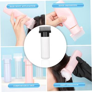 Brosse à cheveux en plastique à presser avec logo personnalisé, brosse démêlante humide et sèche, bouteilles d'applicateur d'huile pour cheveux avec échelle graduée - Product Image 3