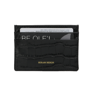 Pour Hiram Beron Titulaire de la carte pour homme Service OEM en cuir italien vert brillant pour une utilisation personnalisée-Compatible avec les cartes de crédit - Product Image 1