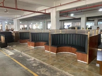 Siège de café en bois à manger restauration rapide canapé en cuir meubles stand de restaurant Restaurant commercial siège de stand rembourré en bois
