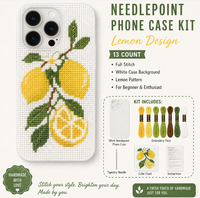 Kit DIY Coque de Téléphone Broderie Point d'Aiguille Fraise 13ct, Ensemble d'Accessoires de Broderie, Fournitures d'Artisanat de Couture pour la Création de Cadeaux Originaux