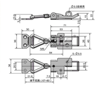 Loquet à bascule réglable en zinc plaqué, à dégagement rapide, avec trou pour cadenas, pour boîte à outils, remorque, armoire