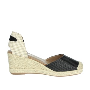 Espadrillas nere 171748 comodi sandali con zeppa - Product Image 4
