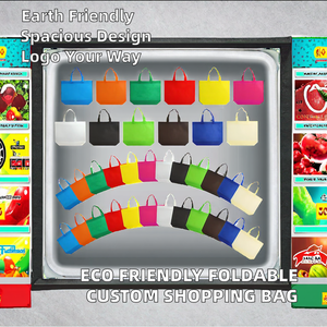 Promotional Wholesale Eco Friendly Nonwoven Handled <b>Foldable</b> Reusable Large (>50cm) Shoulder Strap Shopping <b>Bags</b> Custom Logo - Product Image 2