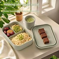 Boîte à lunch bento en silicone 7,2 pouces OEM/ODM, organiseur de réfrigérateur pour préparation de repas, conteneur de stockage alimentaire pour enfants et usage en restaurant