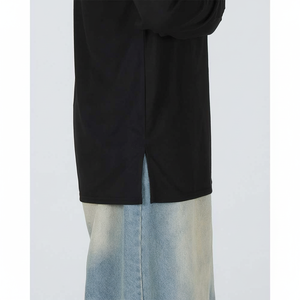 Camiseta de manga larga diaria en capas negra estilo K de HOOR para mujer, Top de algodón suave de gran tamaño, ropa de calle informal, H3005 esencial, 2017 - Product Image 1