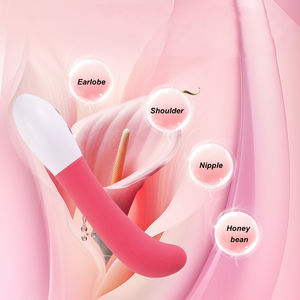 Silikon g-spot Vibrator dapat diisi ulang melalui USB halus produk merah muda - Product Image 1
