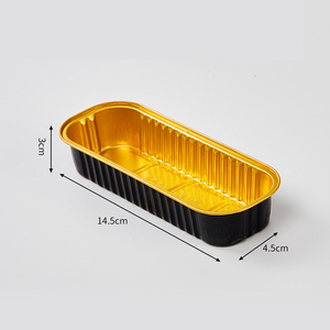 Barquettes rectangulaires jetables en aluminium de qualité alimentaire, écologiques, avec couvercles en plastique colorés métallisés - Product Image 2