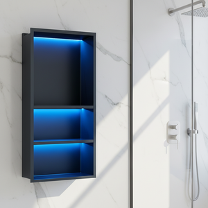<span class=keywords><strong>Niche</strong></span> <span class=keywords><strong>murale</strong></span> encastrée moderne en acier inoxydable SS304 avec éclairage LED personnalisé, livraison gratuite en 24h, pour appartement, hôtel, <span class=keywords><strong>salle</strong></span> <span class=keywords><strong>de</strong></span> <span class=keywords><strong>bain</strong></span> - Product Image 4